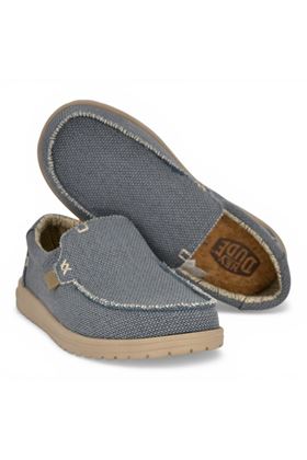 Mocassino uomo Hey Dude i n tela colore blu. HEY DUDE | 40124-BLUE